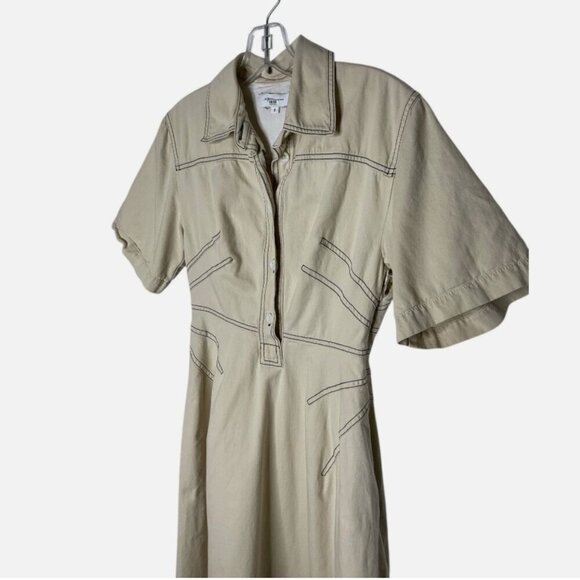 Rosetta Getty Bone Shirtdress Size 2 **READ FLAW** - Picture 6 of 7